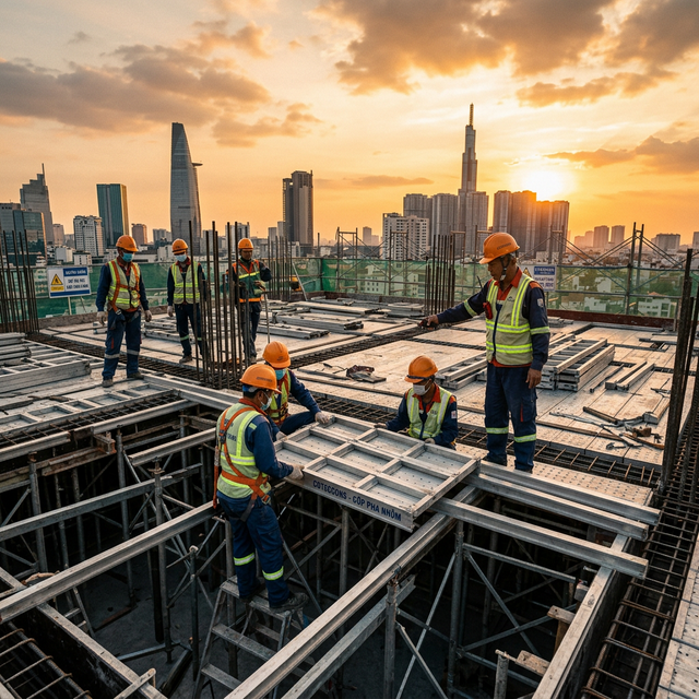 Công trường cốp pha nhôm